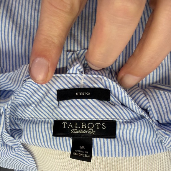 Talbots Light Blue Ruffle Blouse - Picture 2 of 6